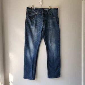 Men's Slim Stretch Jeans | 36 x 32 | Medium Wash Denim | MBX Straight Leg